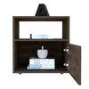 Tuhome Galanto Nightstand, One Open Shelf, One Cabinet, Dark Brown/Black MBW7946